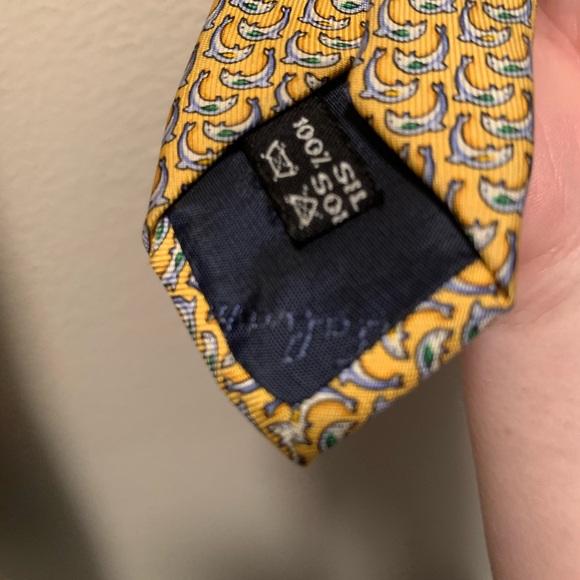 Salvatore Ferragamo Silk Dolphin Tie - Picture 5 of 5